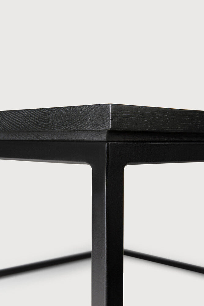
            Oak Thin black coffee table 120/70/30
