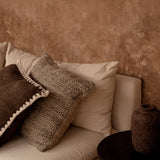 Linen Grain Cushion - Natural Black