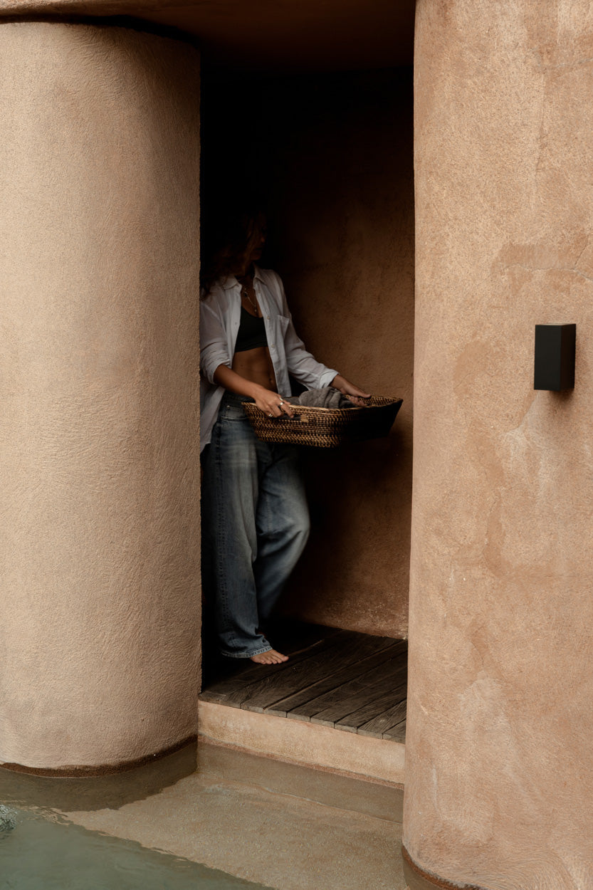 Hannah þvottakarfa L natural brown