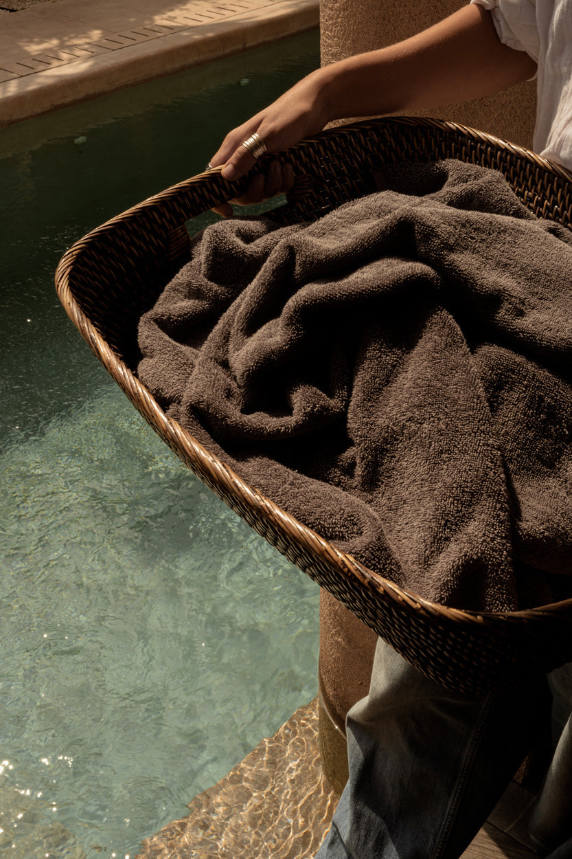 Hannah þvottakarfa L natural brown