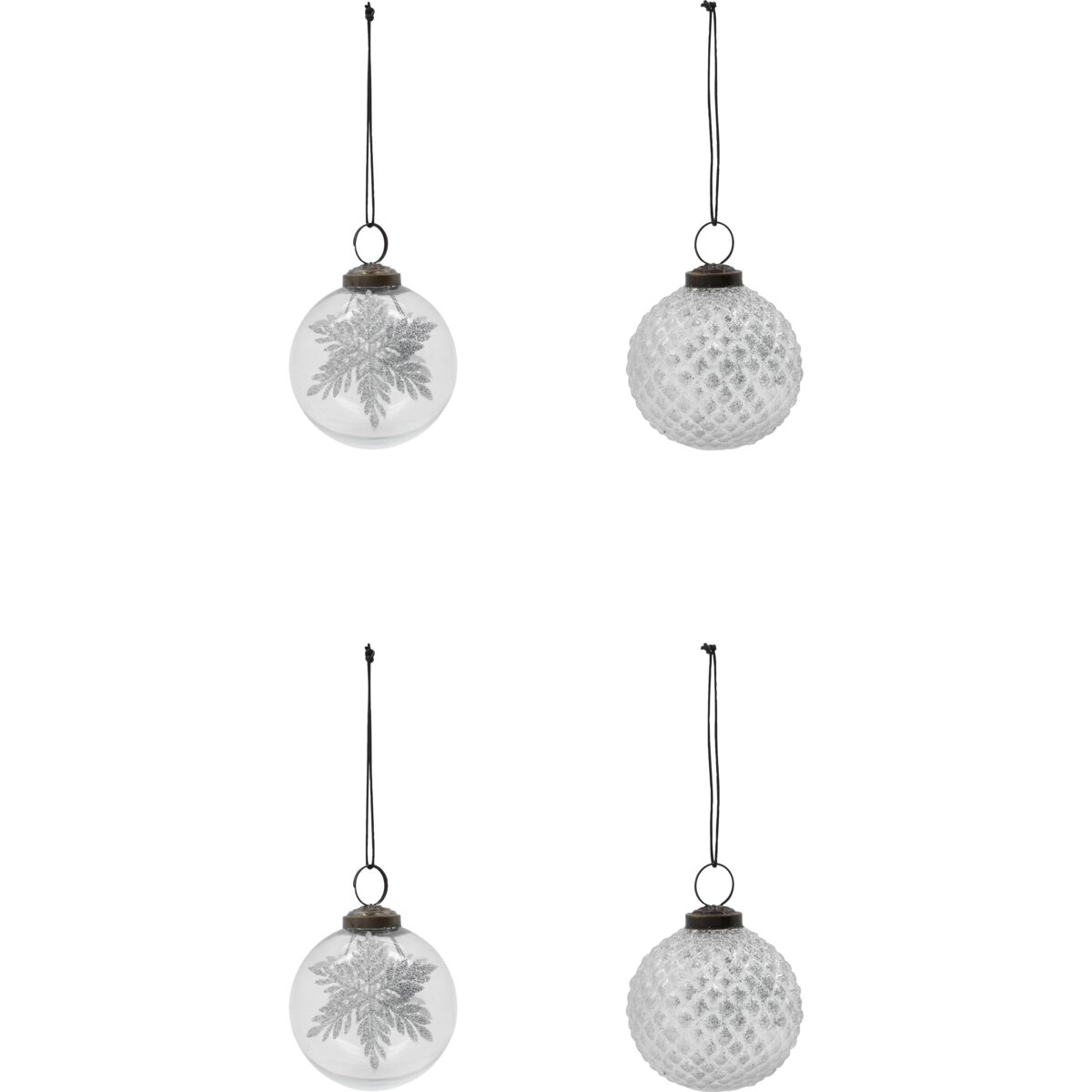 Snowi jólakúlur silfur 4stk