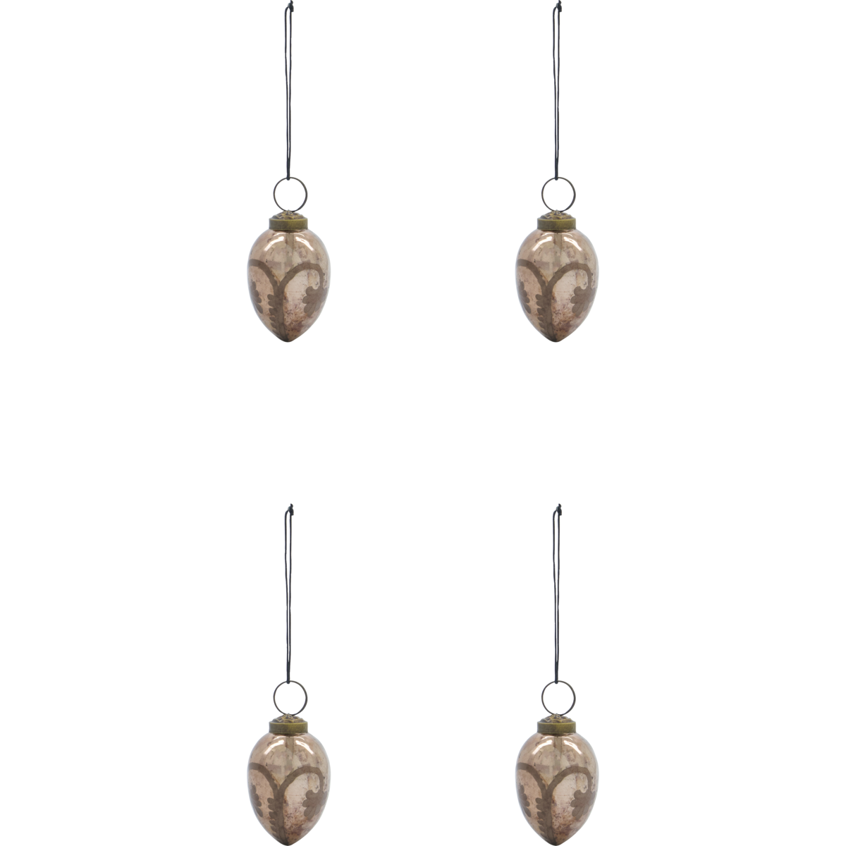 Cone jólakúlur brúnar 4stk