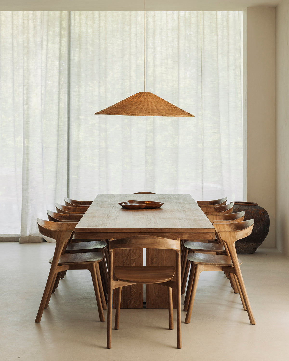 Teak bok borðstofustóll