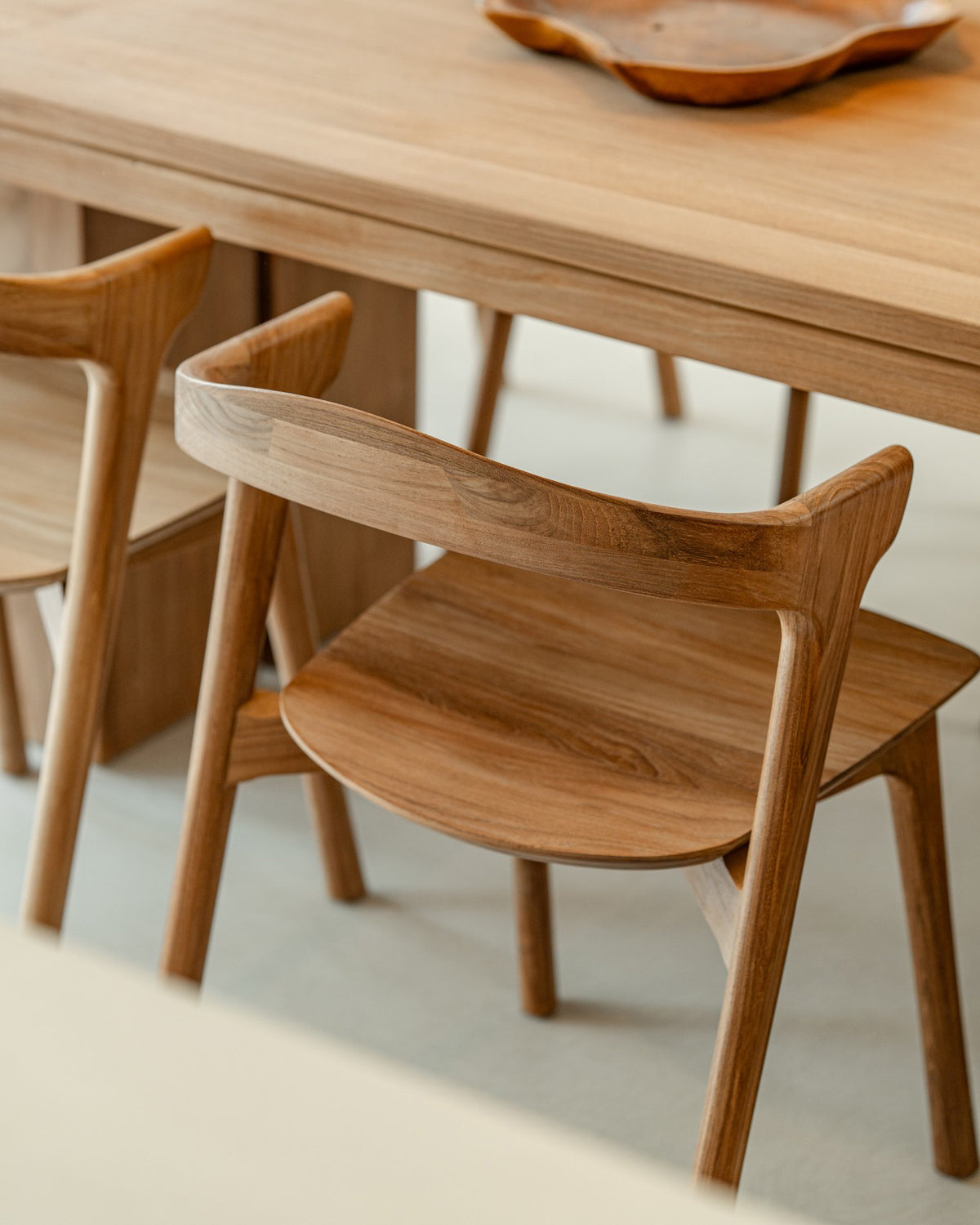 Teak bok borðstofustóll