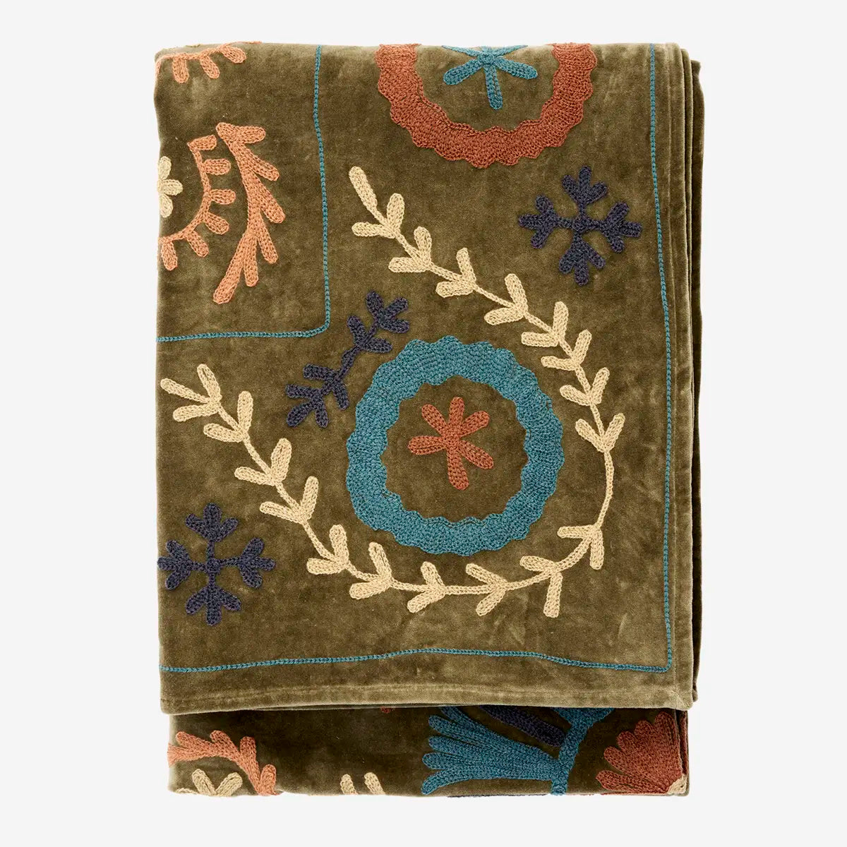Suzani teppi dark olive