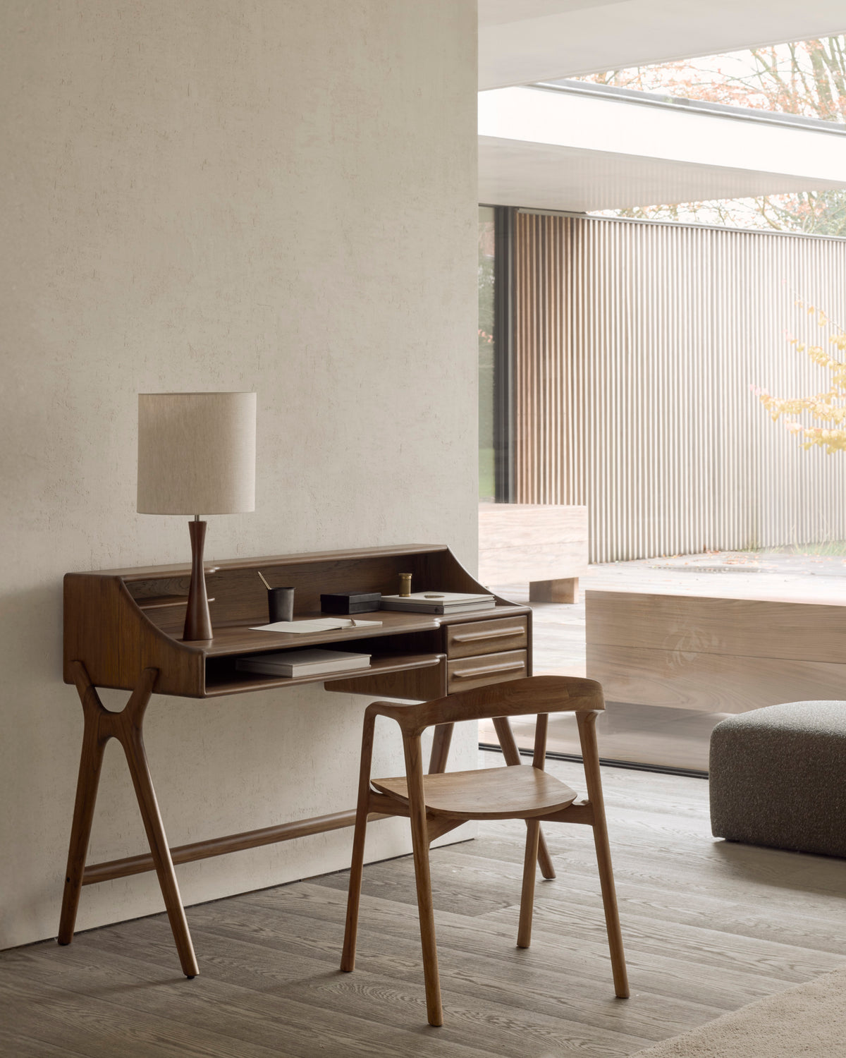 Flow skrifborð Teak wild brown