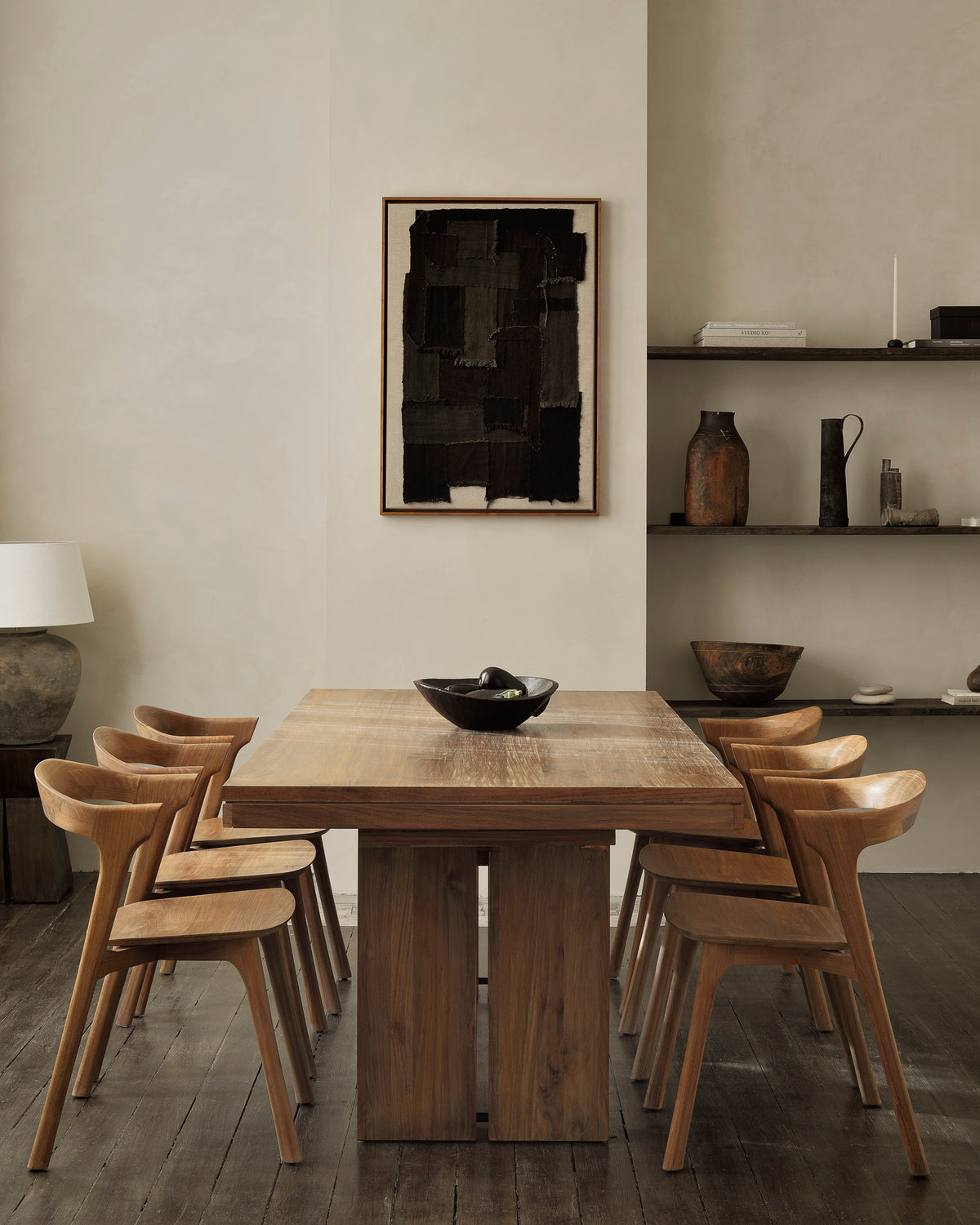 Teak bok borðstofustóll
