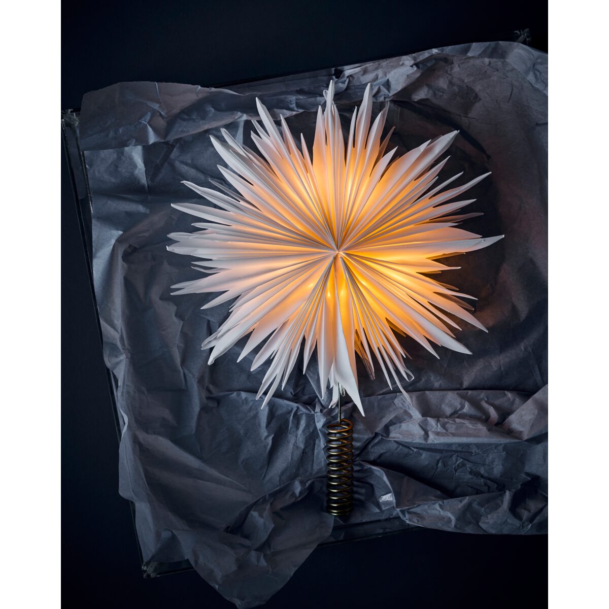 Star jólatréstoppur m/led hvít