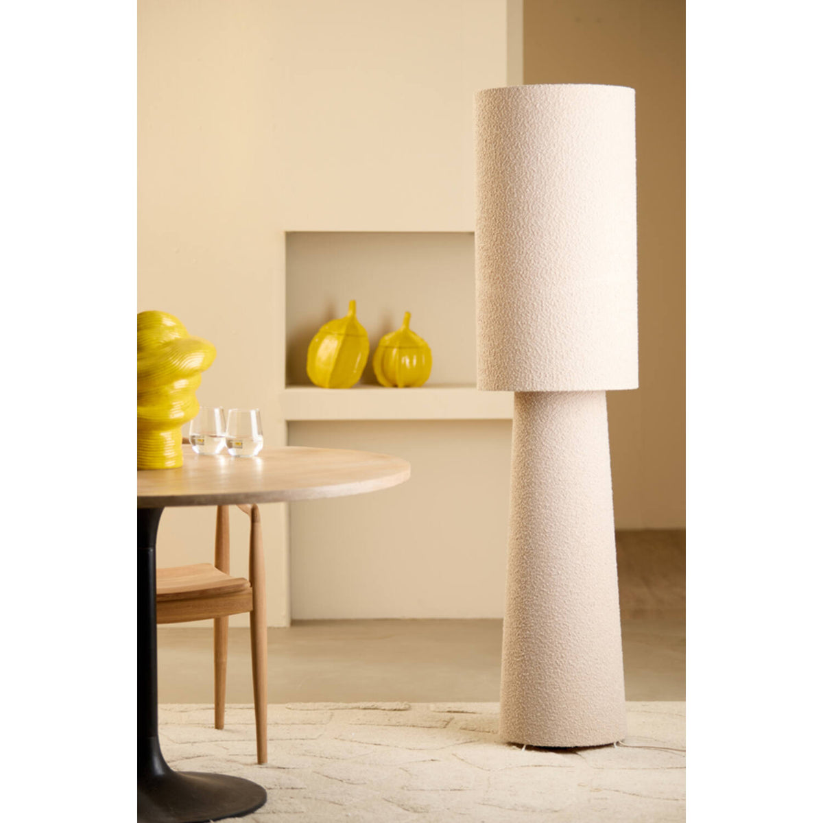 Mikkel gólflampi bouclé cream 165cm