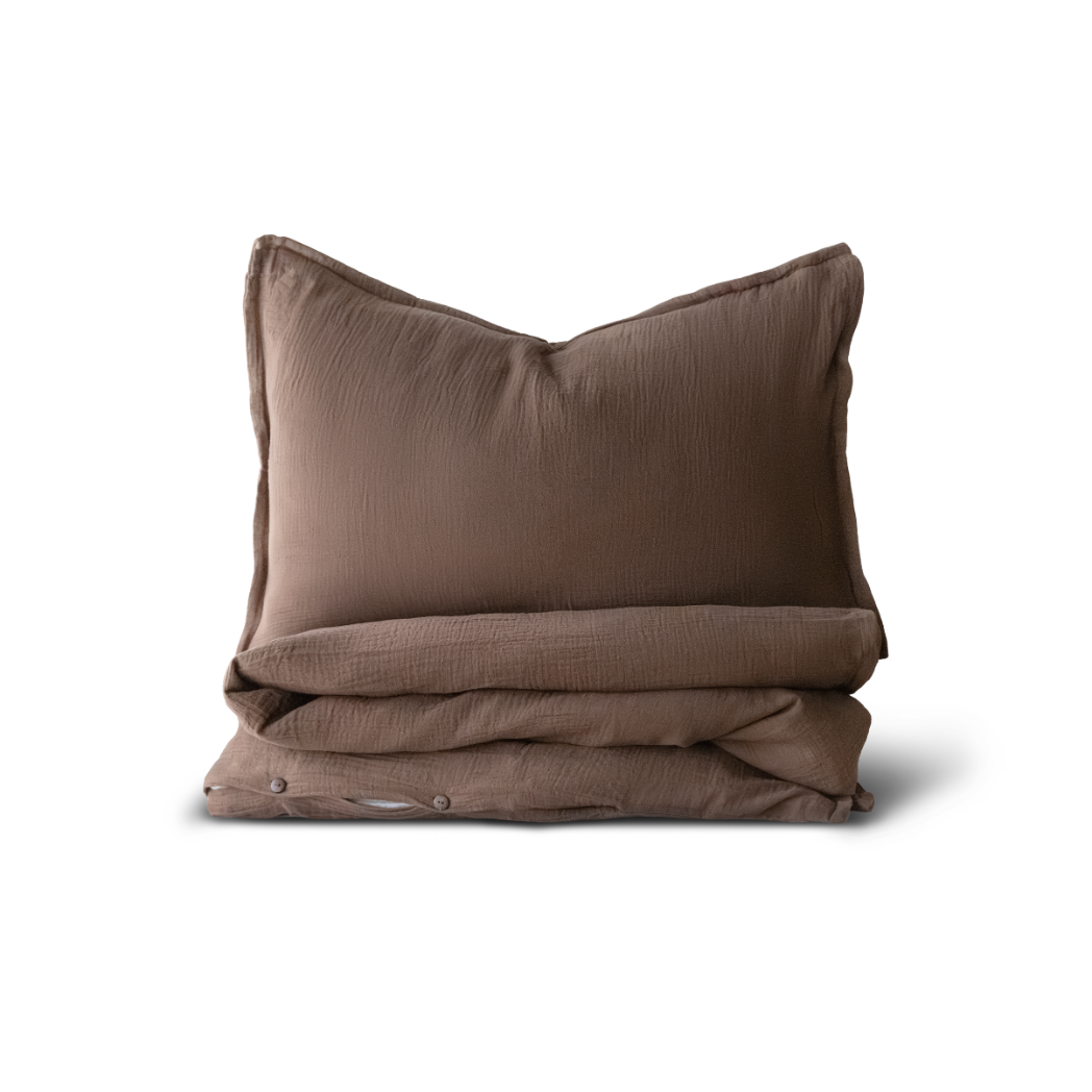 Rúmföt muslin chocolate 140x200