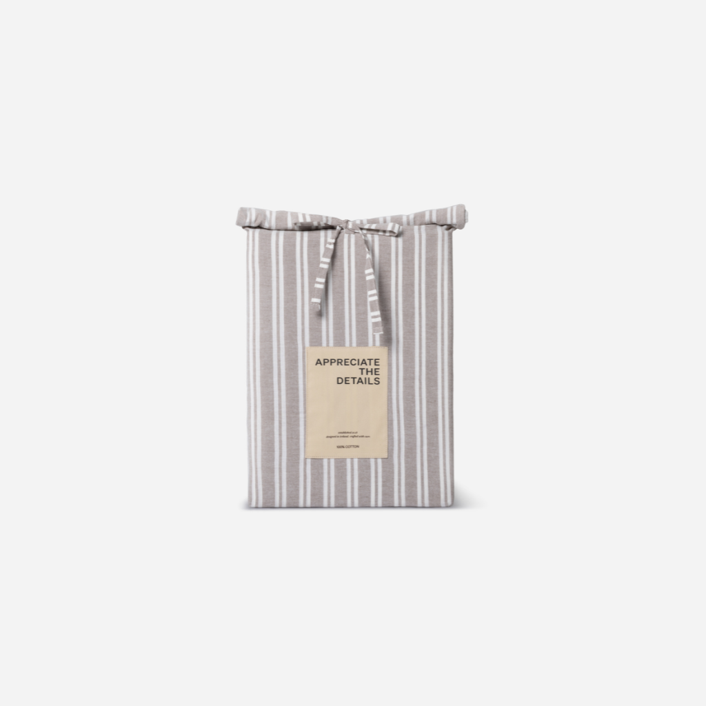 Rúmföt bómull striped moccha 140x200cm