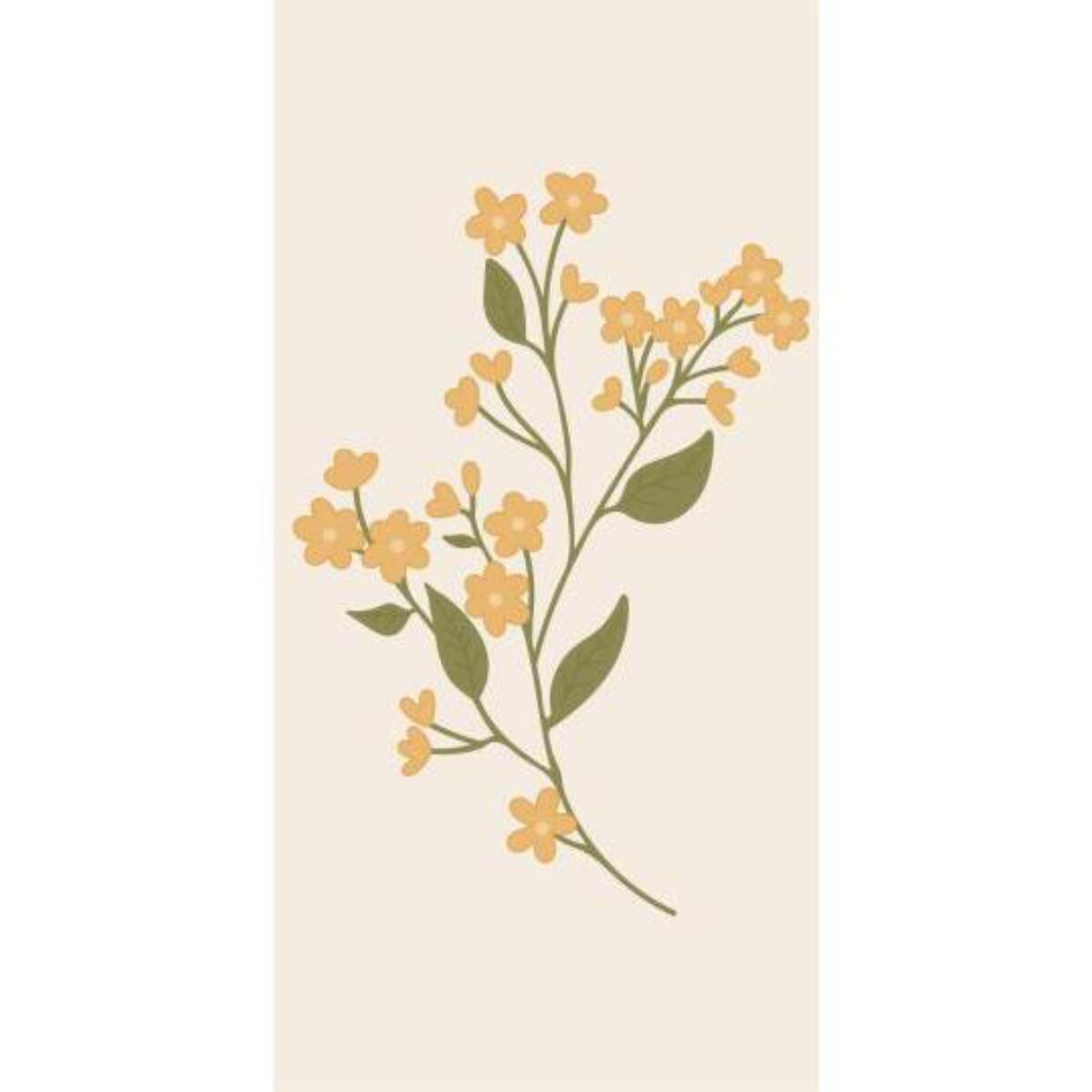 Servíettur gult blóm