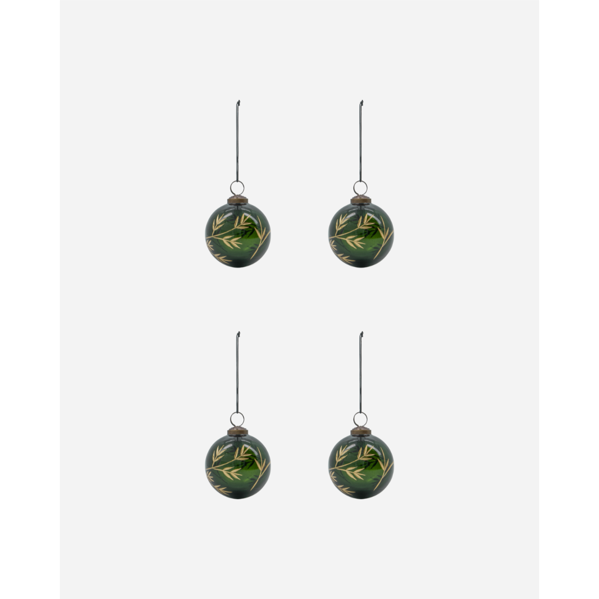 Leaf jólakúlur grænar 4sk