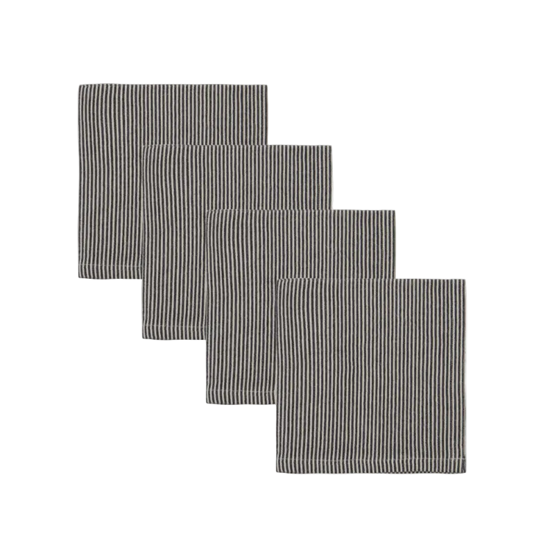 Block tau servíettur 4stk sand/svart