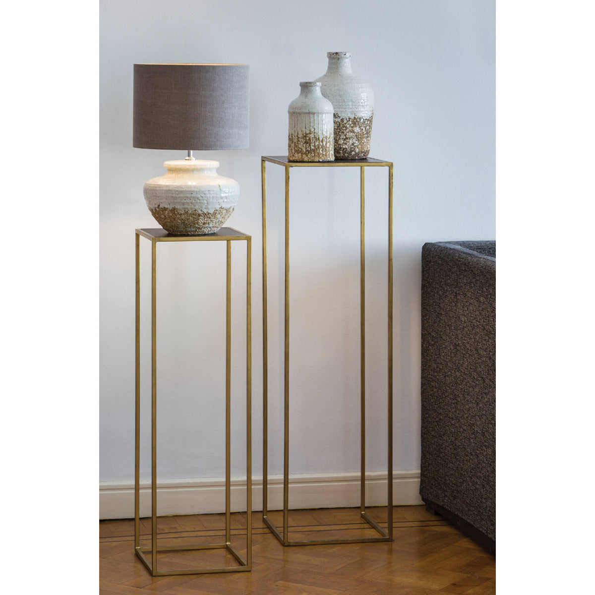 Shade cylinder 35-35-30 cm DARK LINEN