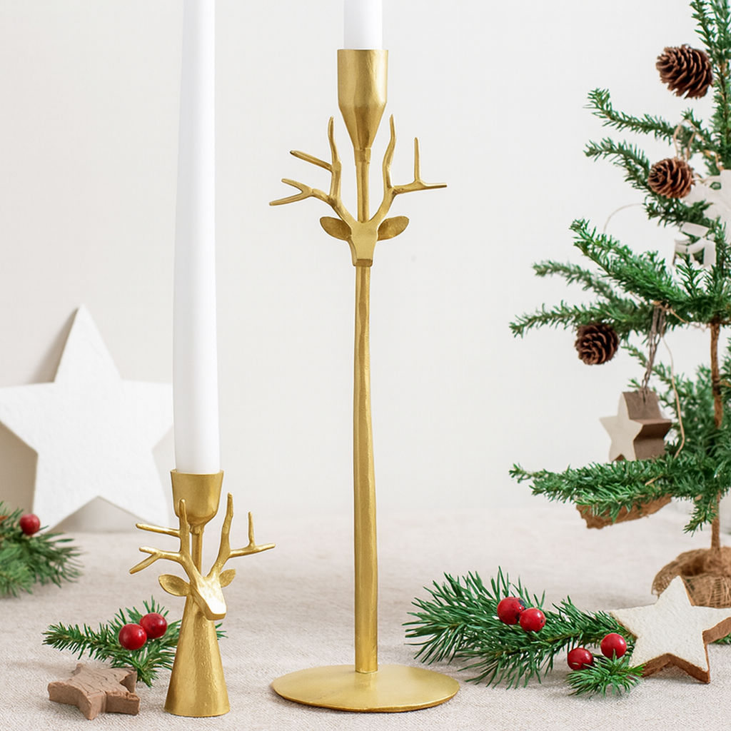 Hreindýr kertastjaki stór