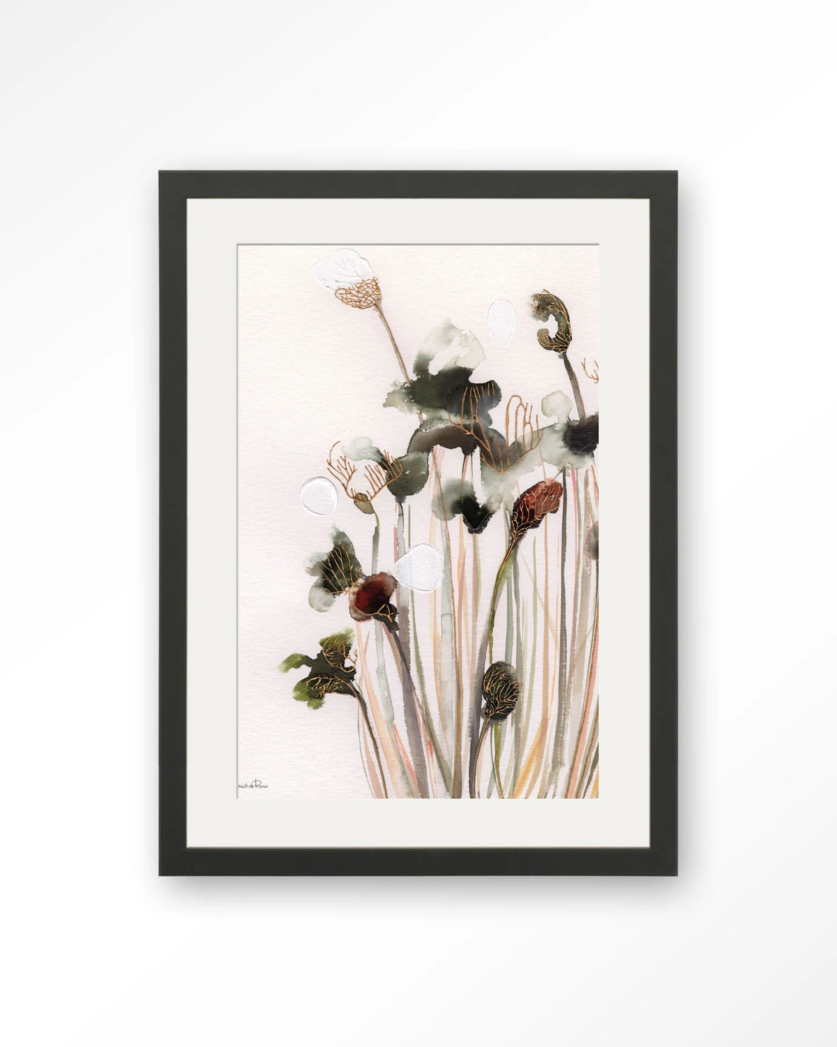 Pastel flowers 2 veggmynd 40x50cm black