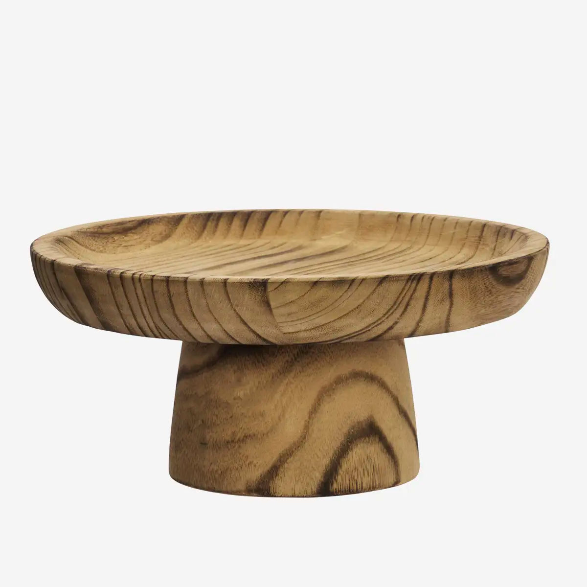Wooden pedestal tray