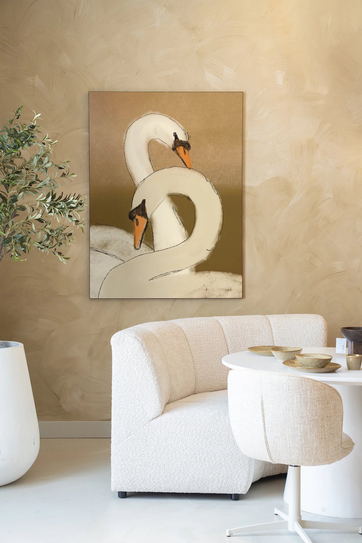 Swan Lake Green veggmynd 100x145