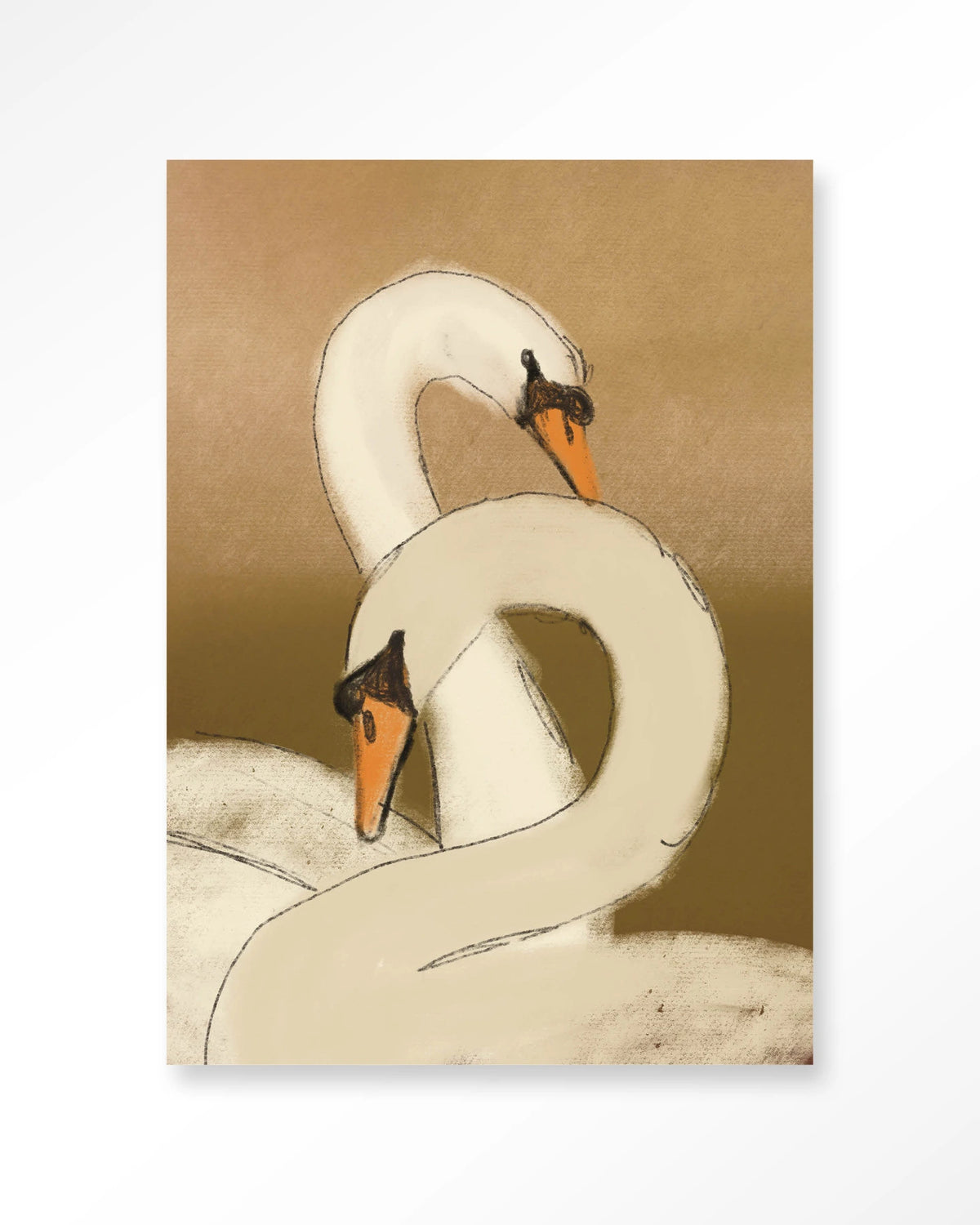 Swan Lake Green veggmynd 100x145