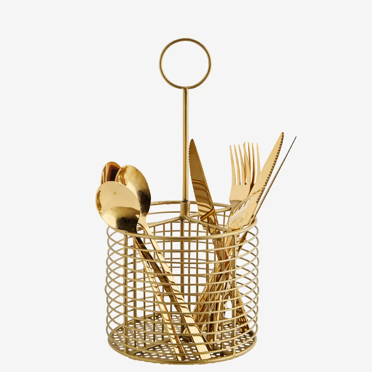 Iron cutlery holder brass