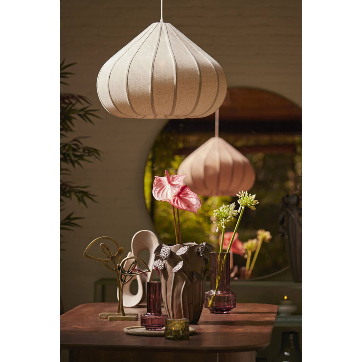 Zubeda loftljós natural Ø60x42,5 cm