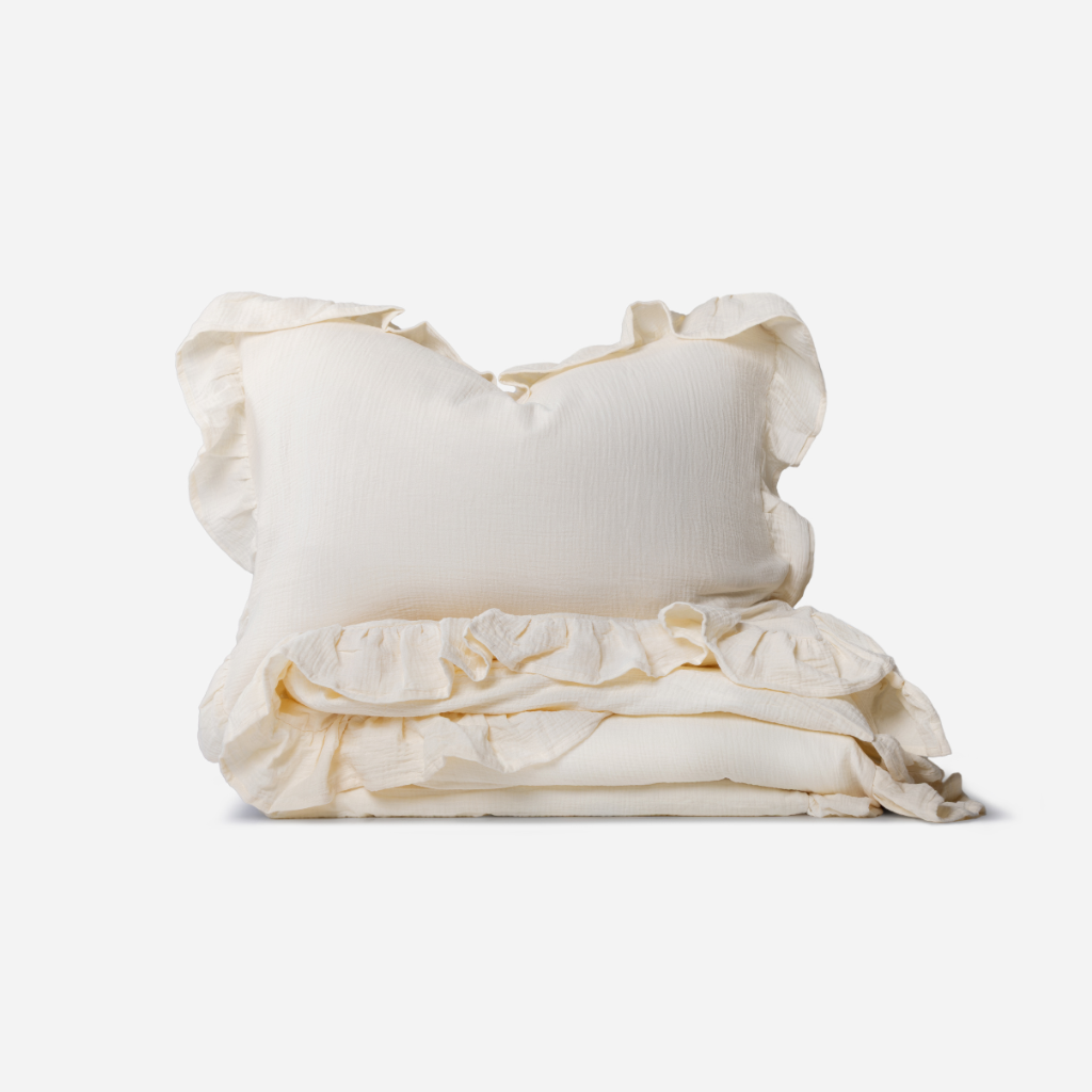 Rúmföt ruffles chai latte 140x200