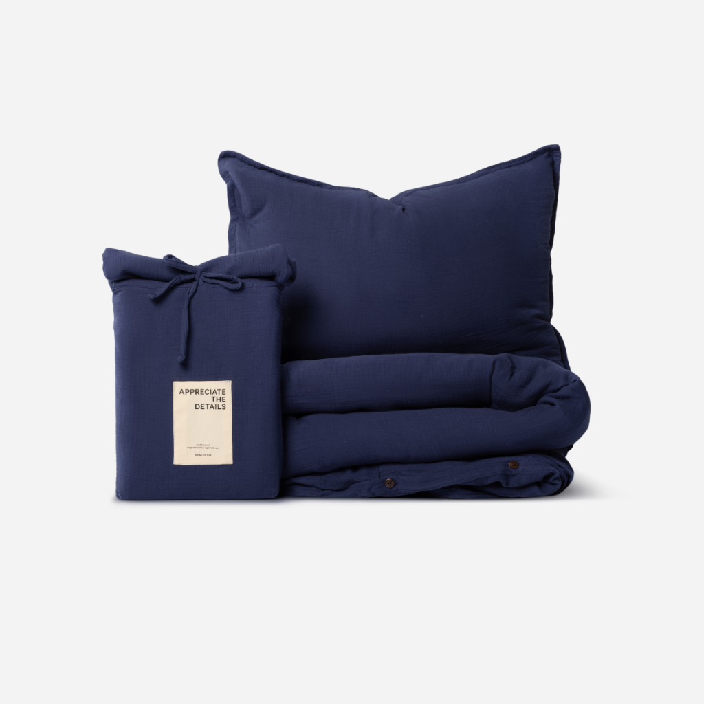 Rúmföt muslin bómull midnight 140x200cm