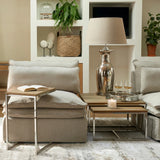 Linen lampaskermur natural Ø55