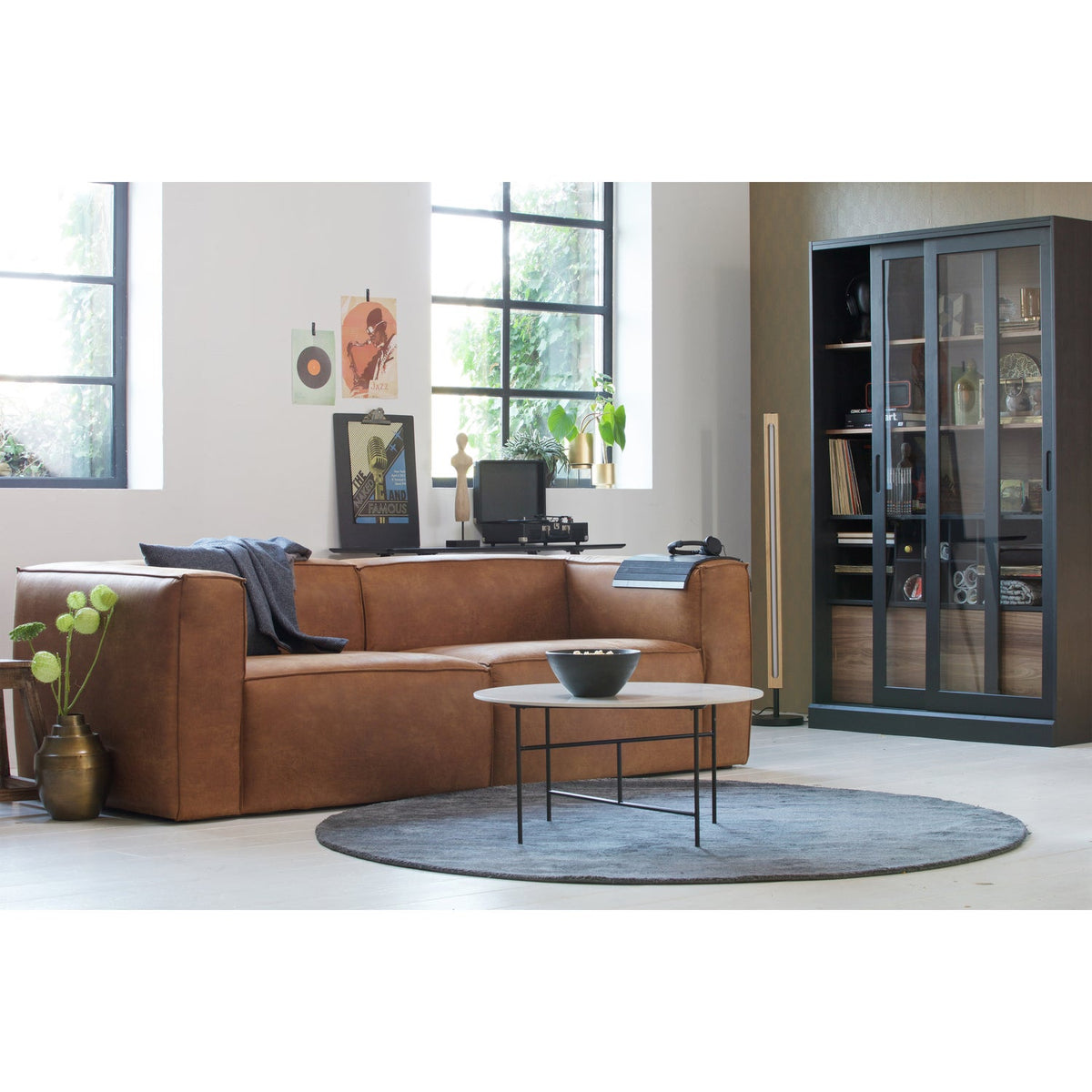 BEAN 3,5-SEATER SOFA COGNAC