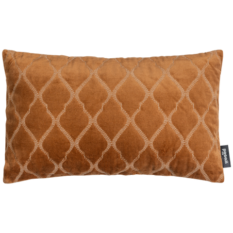 
            IDRIS CUSHION VELVET QUILTED WITH EMBROIDERY RUST