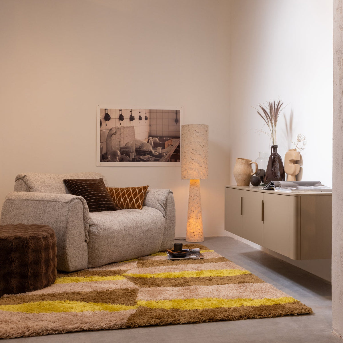 Loft gólflampi 130cm natural dots