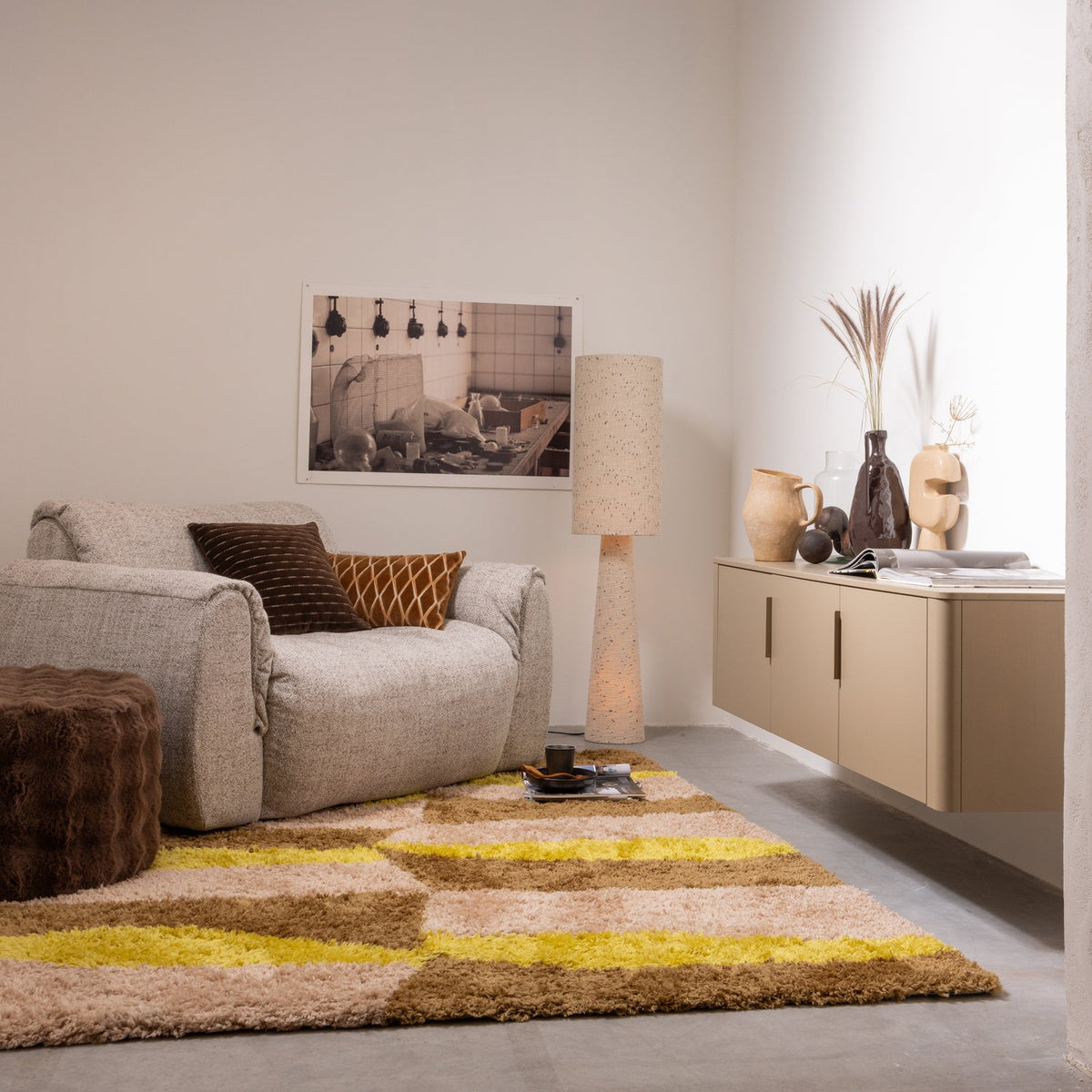 Loft gólflampi 130cm natural dots