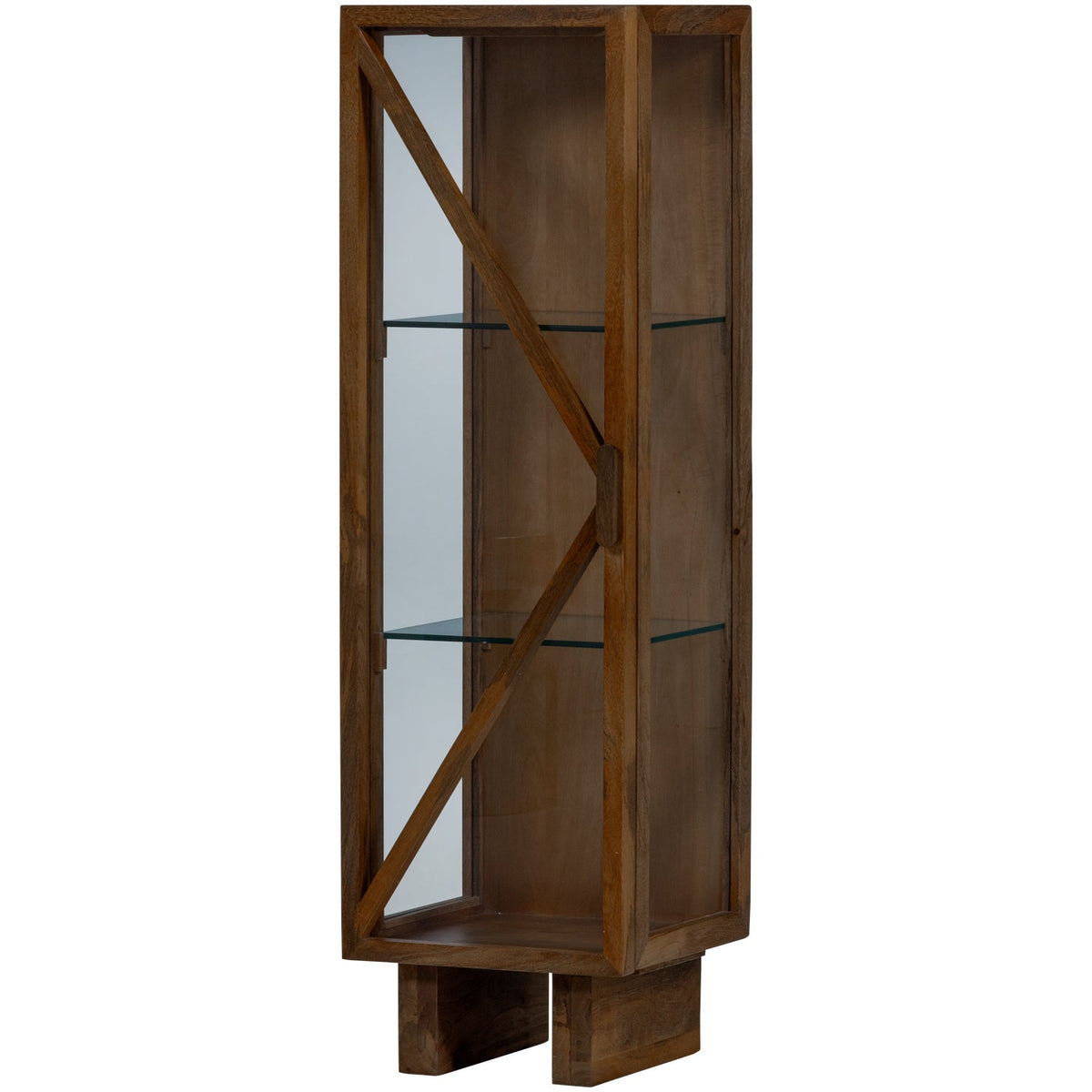 Kella glerskápur wood brown sýningareintak