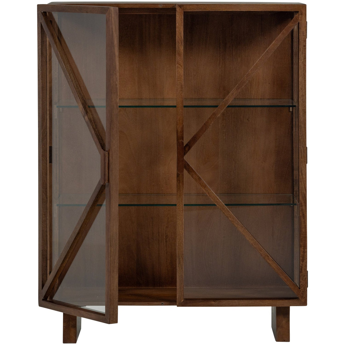 Kella glerskápur 2d wood brown