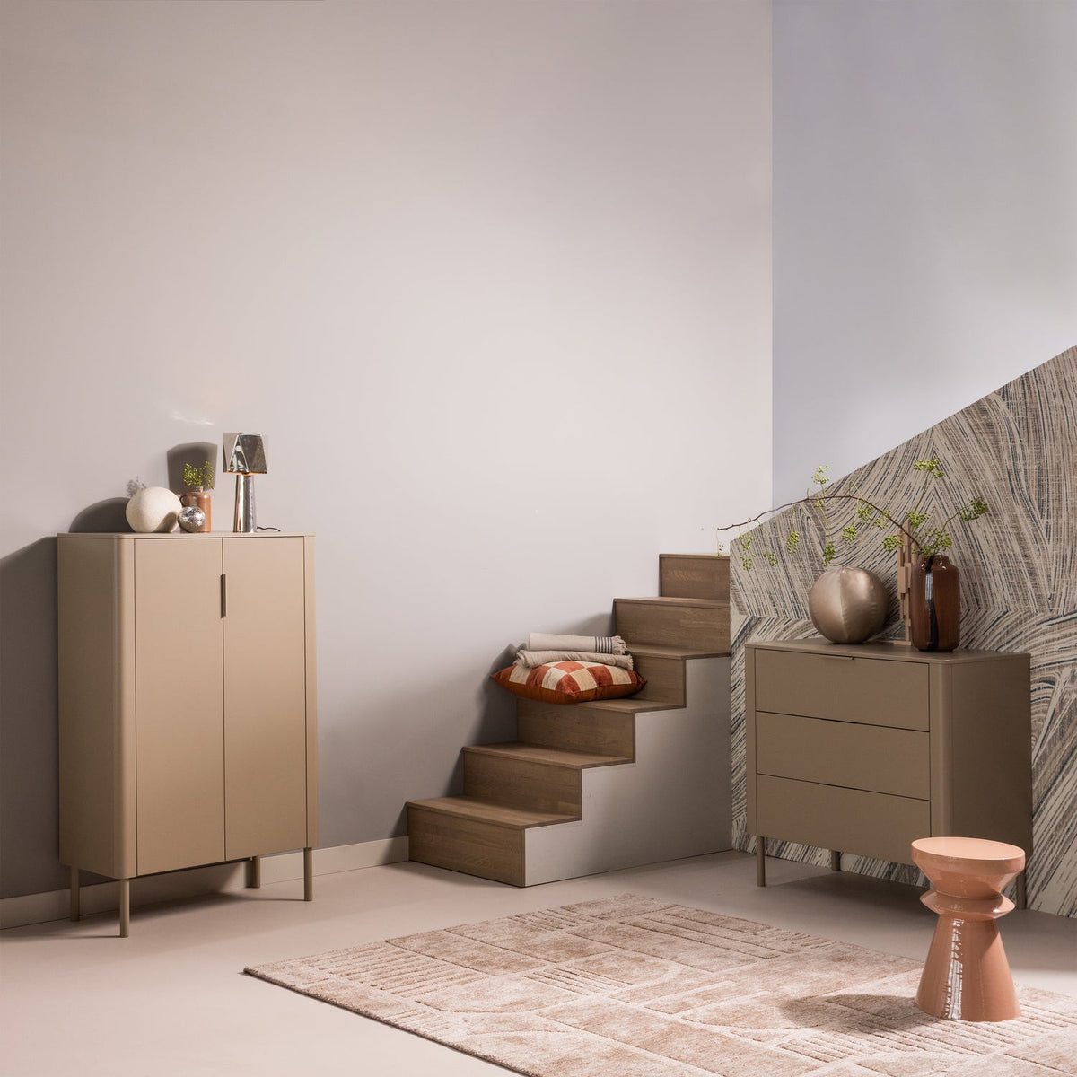 Fedde hliðarborð old pink