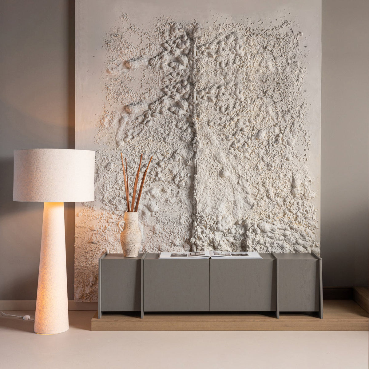Loft gólflampi xxl bouclé natural