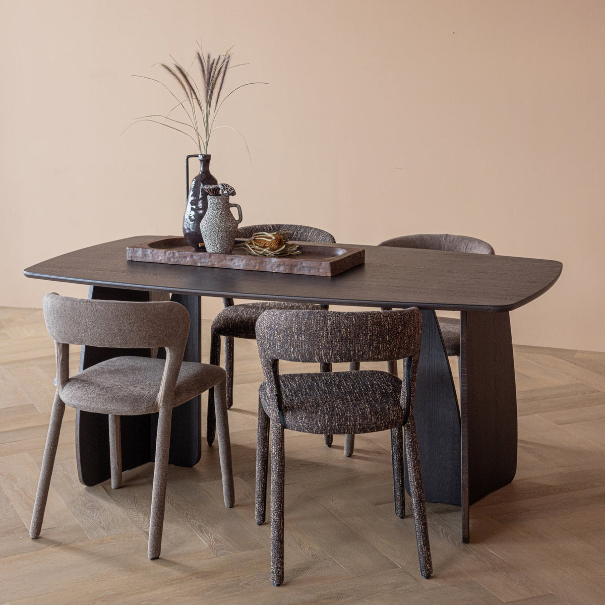 Noble borðstofustóll dark brown melange