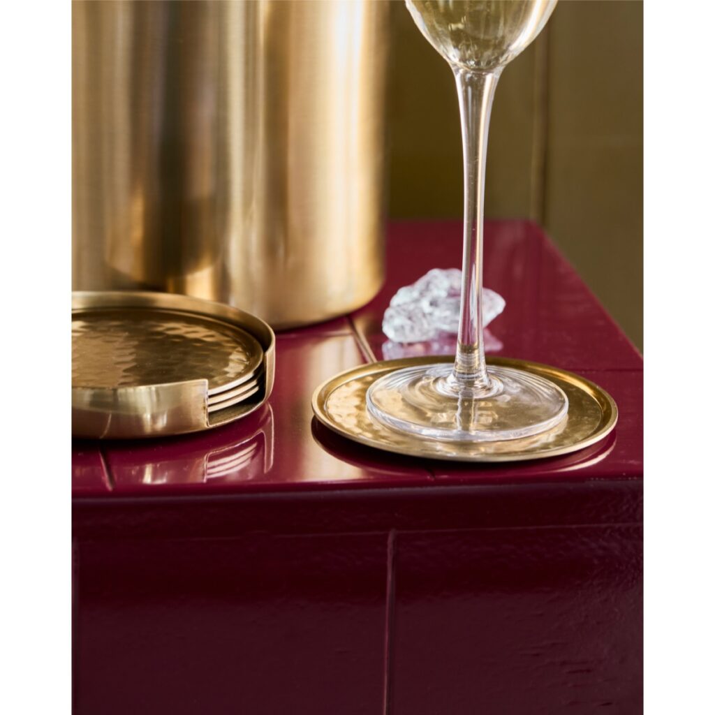 HAMMER - Glasamottur, gyllt 4stk