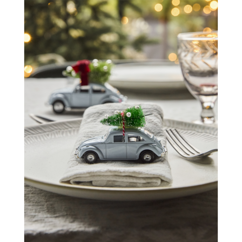 Mini Xmas jólabíll ljós blár 8.5 cm
