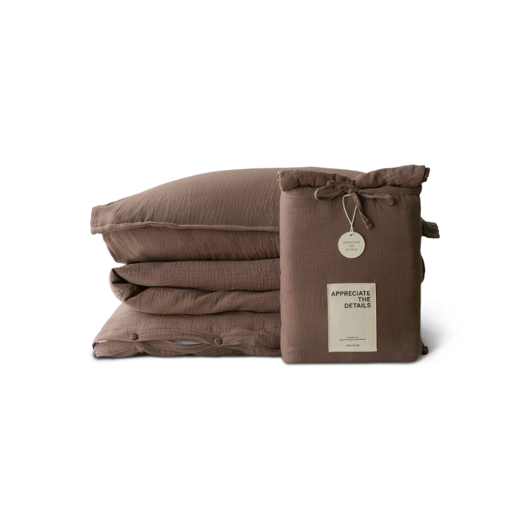 Rúmföt muslin chocolate 140x200
