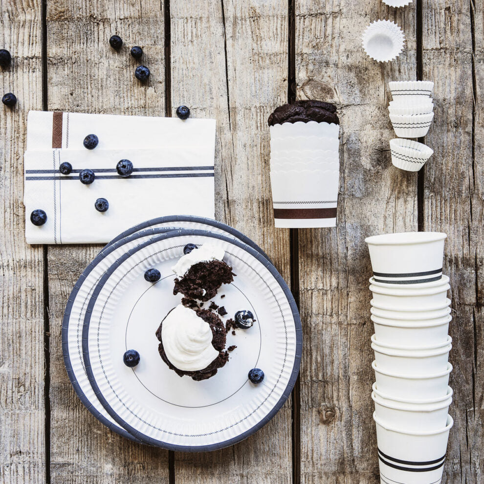 Servíettur m/röndum 10x20cm