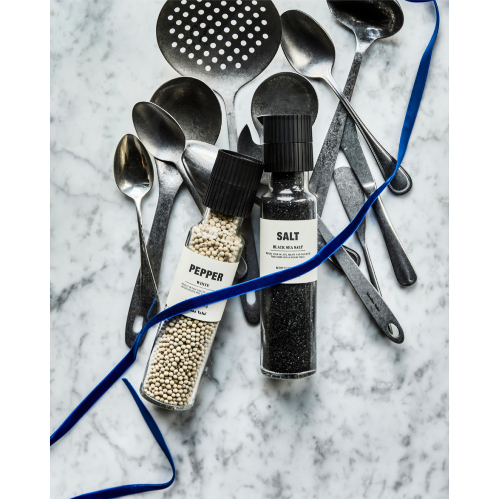 Gjafasett jóla svart salt & hvítur pipar