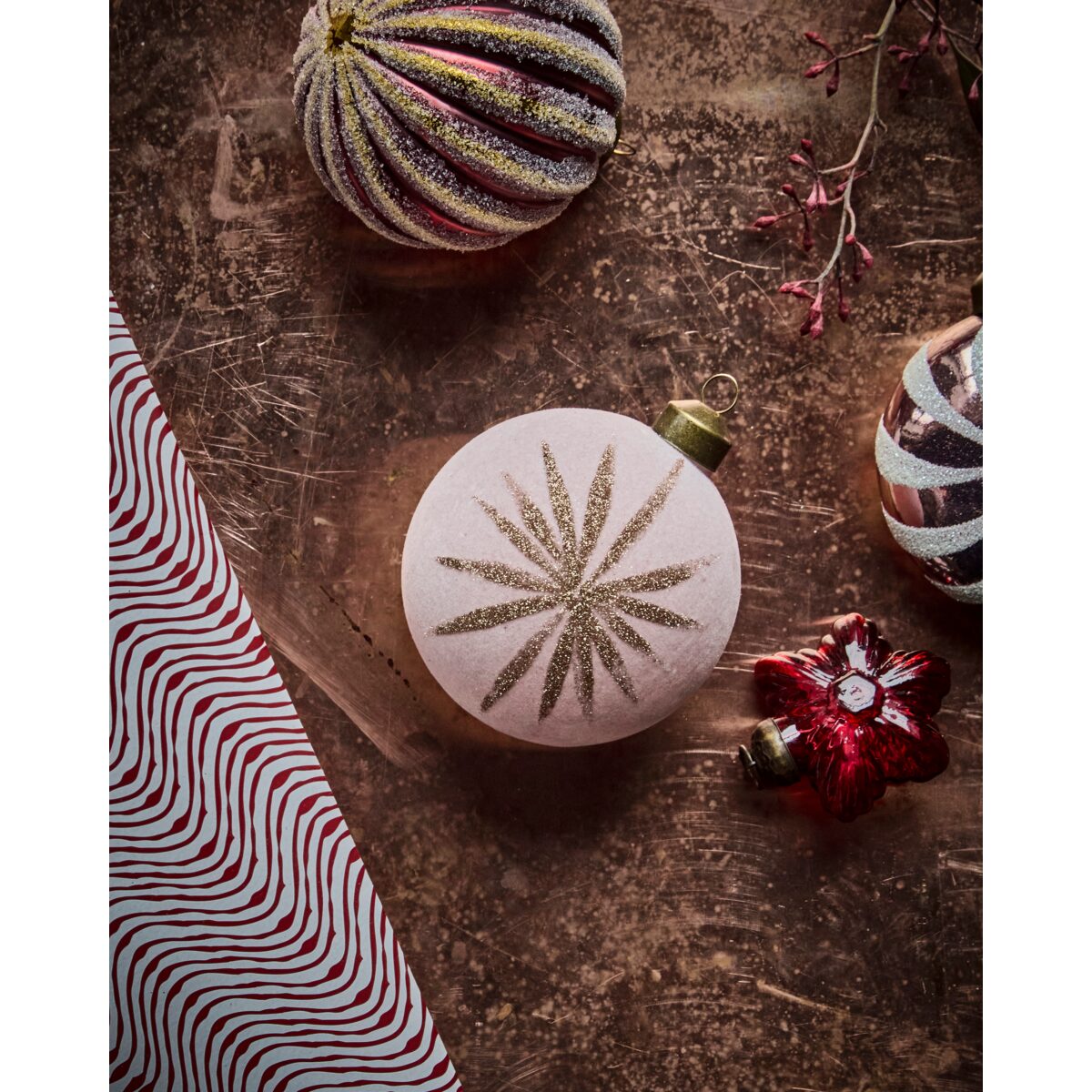 Flos jólakúlur rós 4stk