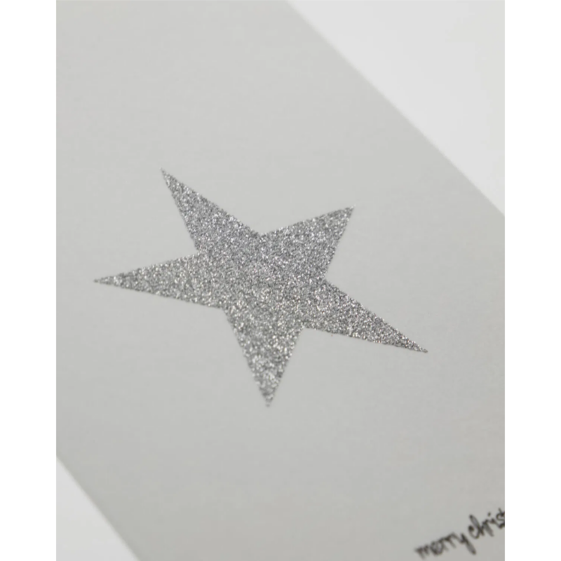 Glitter jólakort 6stk silvur