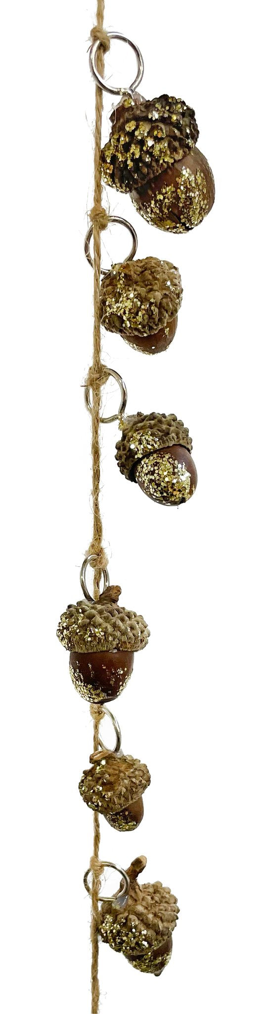 
            Acorn garland natural with gold glitter