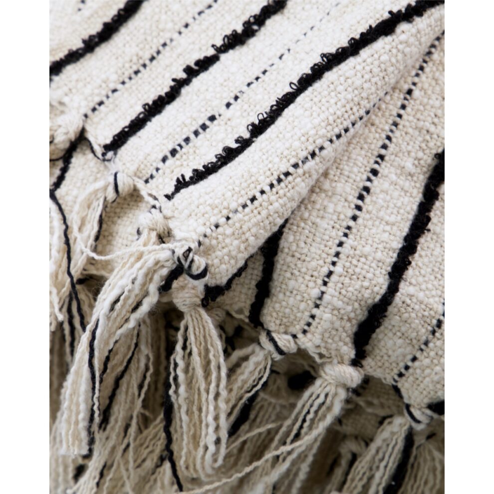 Lines teppi hvítur/svörtu röndum 180x130