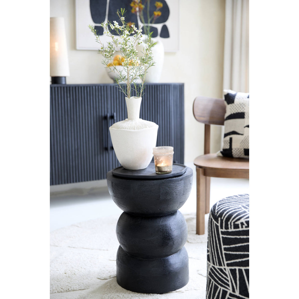 Azalio hliðarborð black Ø35x45 cm