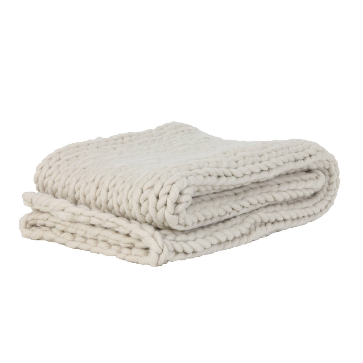 Knitted teppi cream 152x127cm
