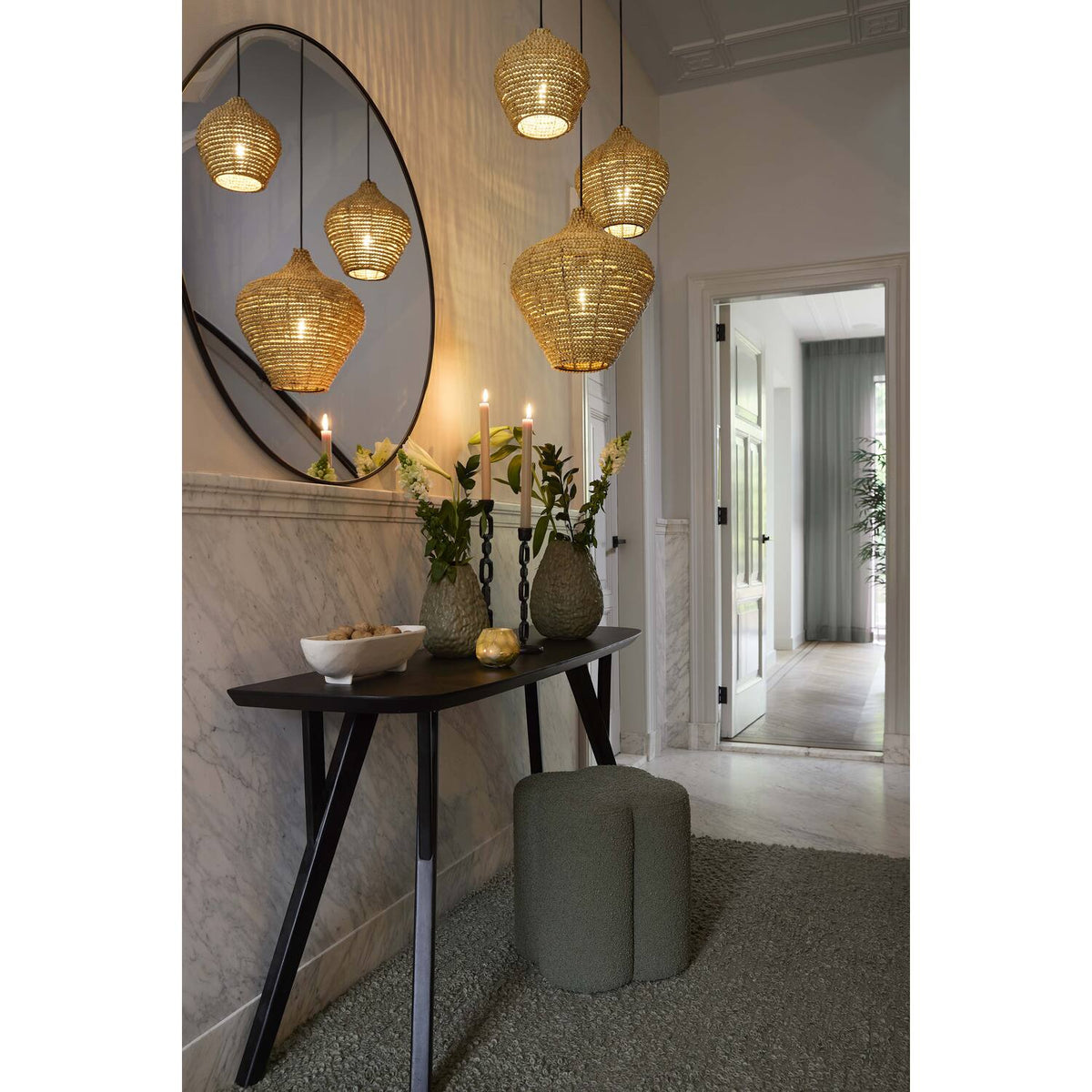 Nalani pouf dark green 38x38x45cm